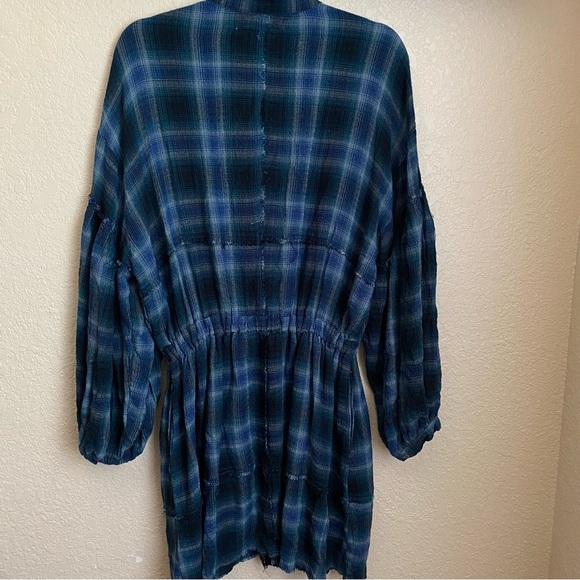 Free People By the Way Plaid Minidress XS oversized - Picture 6 of 13